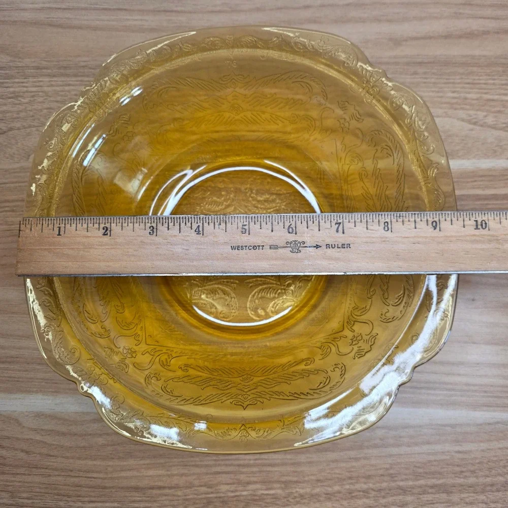 Vintage Federal Amber Madrid Recollection Glass‎ 9